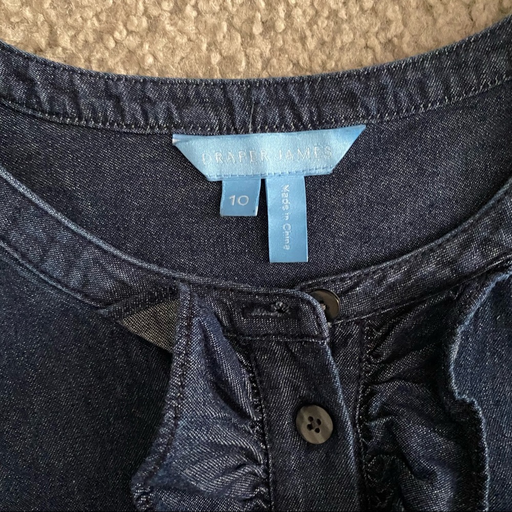 Draper James Chambray Ruffle Placket Shift Dress - image 3